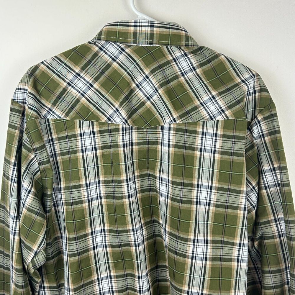 Roper Green White Plaid Pearl Snap Cowboy Western Shirt XL - Picture 12 of 12